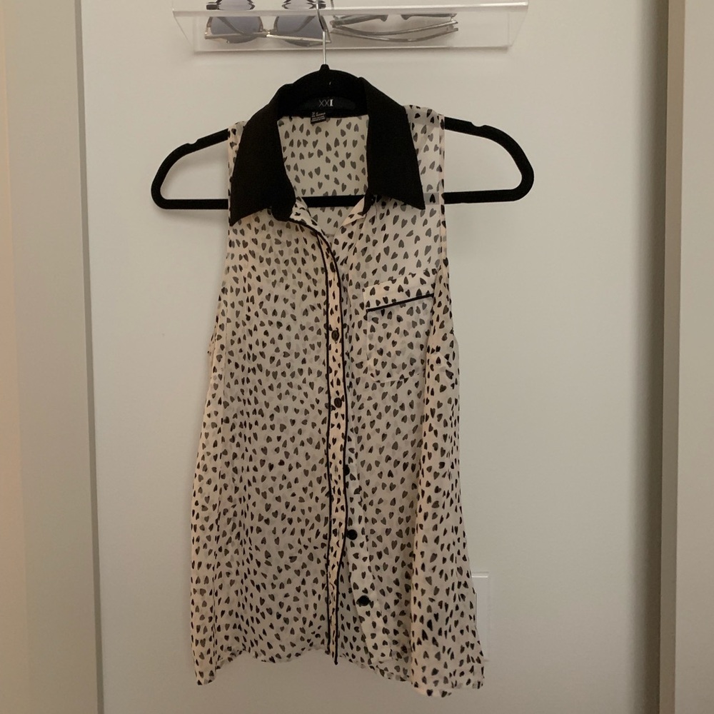 F21 heart pattern blouse